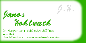 janos wohlmuth business card